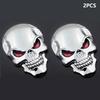 2PCS 3D Metal Skull Car Emblem - Pirate Skeleton Badge for Auto Body Rear Trunk, Buccaneer Sticker Decal Universal Fit