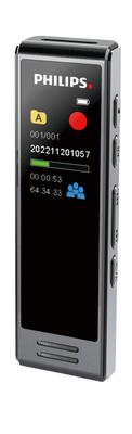 PHILIPS Voice Approximately with Up To 64 Hours of Recording Stereo Recorder Compact, Lightweight, 3.7g, Time. Recording, Silver.