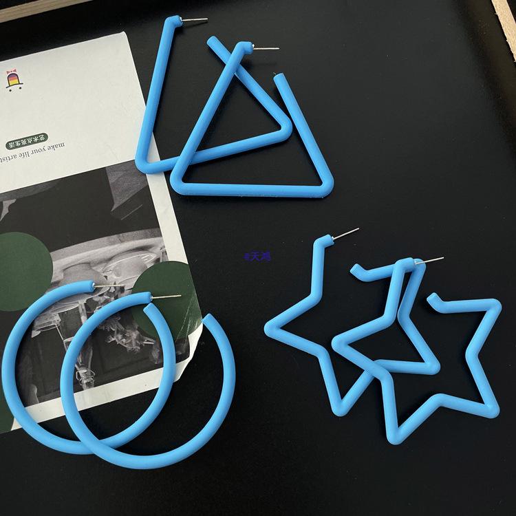 Zhang Jie Mayday Concert Star Tassel Earrings - Support Zhou Shen in Blue Outfit