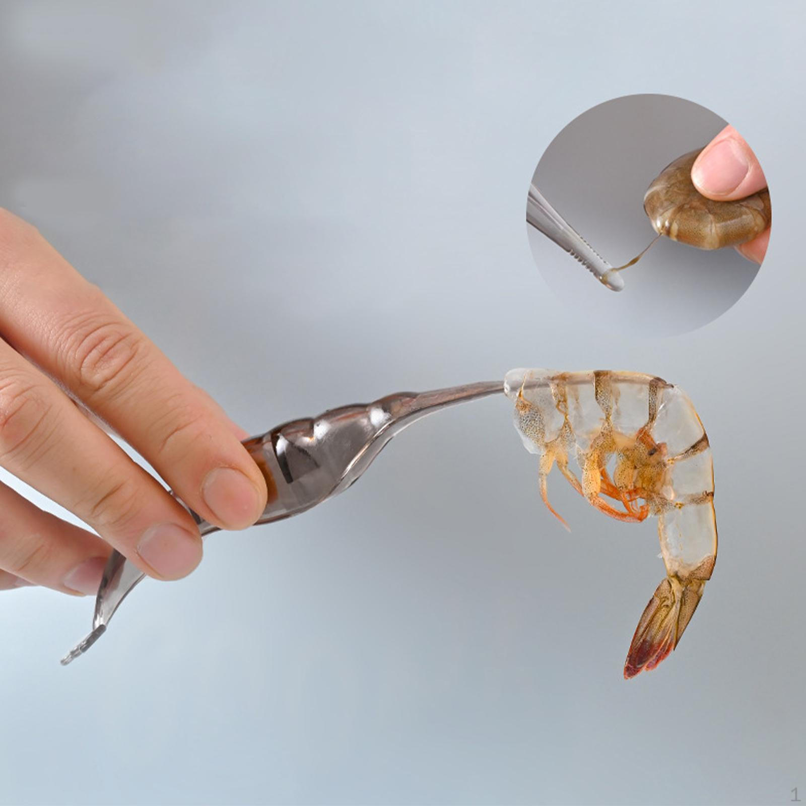 

10Pcs Kitchen Tool Prawn Shell Removing Portable Manual Shrimp Sheller Deveiner for Restaurant Gray