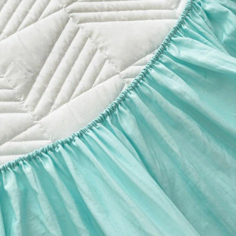 Quilted Waterproof Cotton Mattress Cover Thicken Mattress Protector Fitted Sheet with Elastic Double King Queen Size Bed Cover