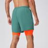 Men Shorts Adjustable Waist Drawstring Fake Two-Piece Design Moisture-Wicking Quick-Drying Running Sport Shorts