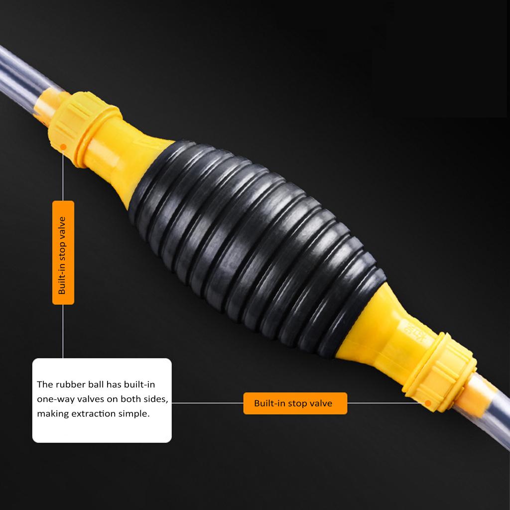 Siphon Hand Pump, Portable High Flow Manual Car Fuel Transfer Pump with 3.2 Ft Syphon Hose for