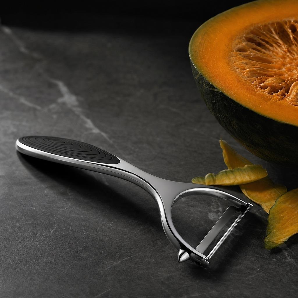 Stainless Steel Vegetable Peeler with Ergonomic Anti Slip Handle for Efficient Fruit and Potato Skin Removal Kitchen Tool