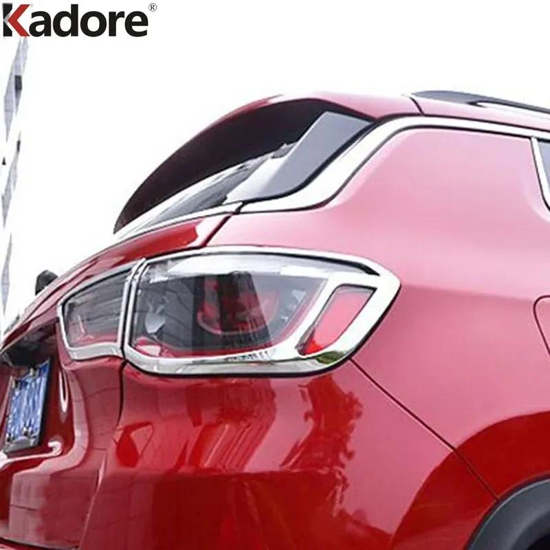For Jeep Compass 2017 2018 Chrome Car Rear Tail Light Lamp Cover Trim Taillight Frame Trims Accessories