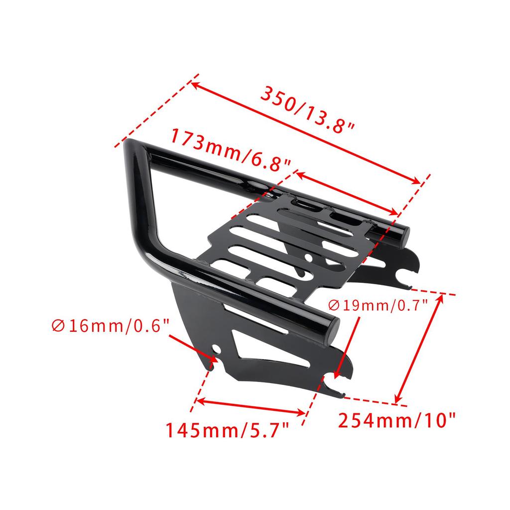 Detachable Luggage Rack For Harley Electra Street Road Glide Road King 2009-2025 Black