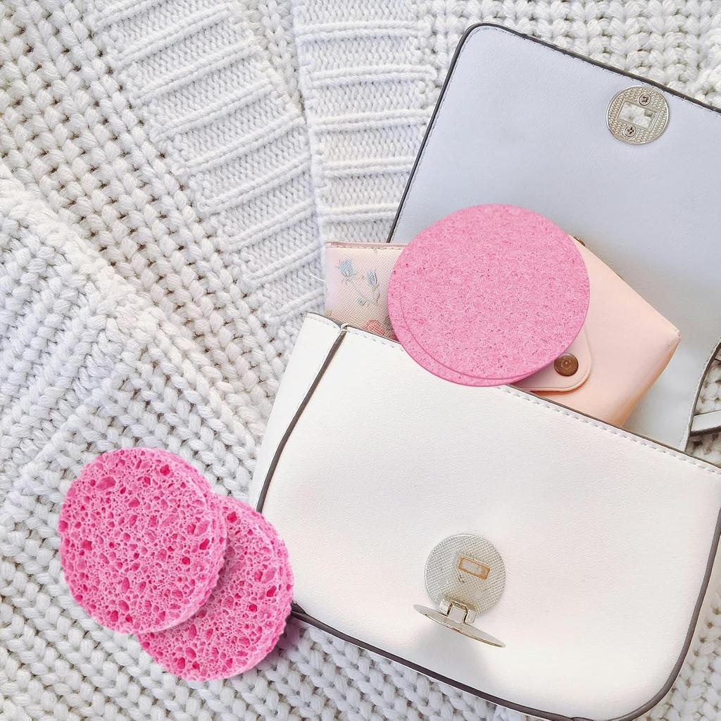10 PCS Compressed Facial Sponges Round Soft Pads, for Facial Cleansing and Exfoliating and Makeup Remover, Reusable. (Size 2)