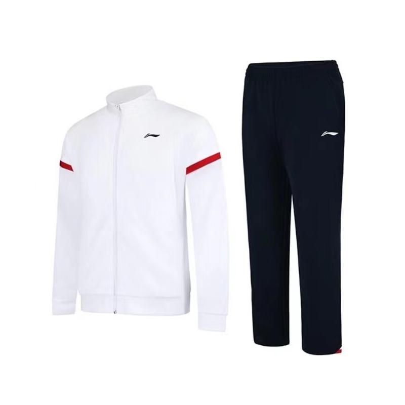 Li Ning Badminton Series Potisk loga Zapínání na zip Elastický pas Sportovní kalhoty Mikina Set Pánské sportovní oblečení AWET009-2