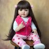 BZDOLL 55 CM 22 Inch New Full Soft Vinyl Reborn Baby Girl Doll Classic Dress Up Birthday Gift Vinyl Bath Toy