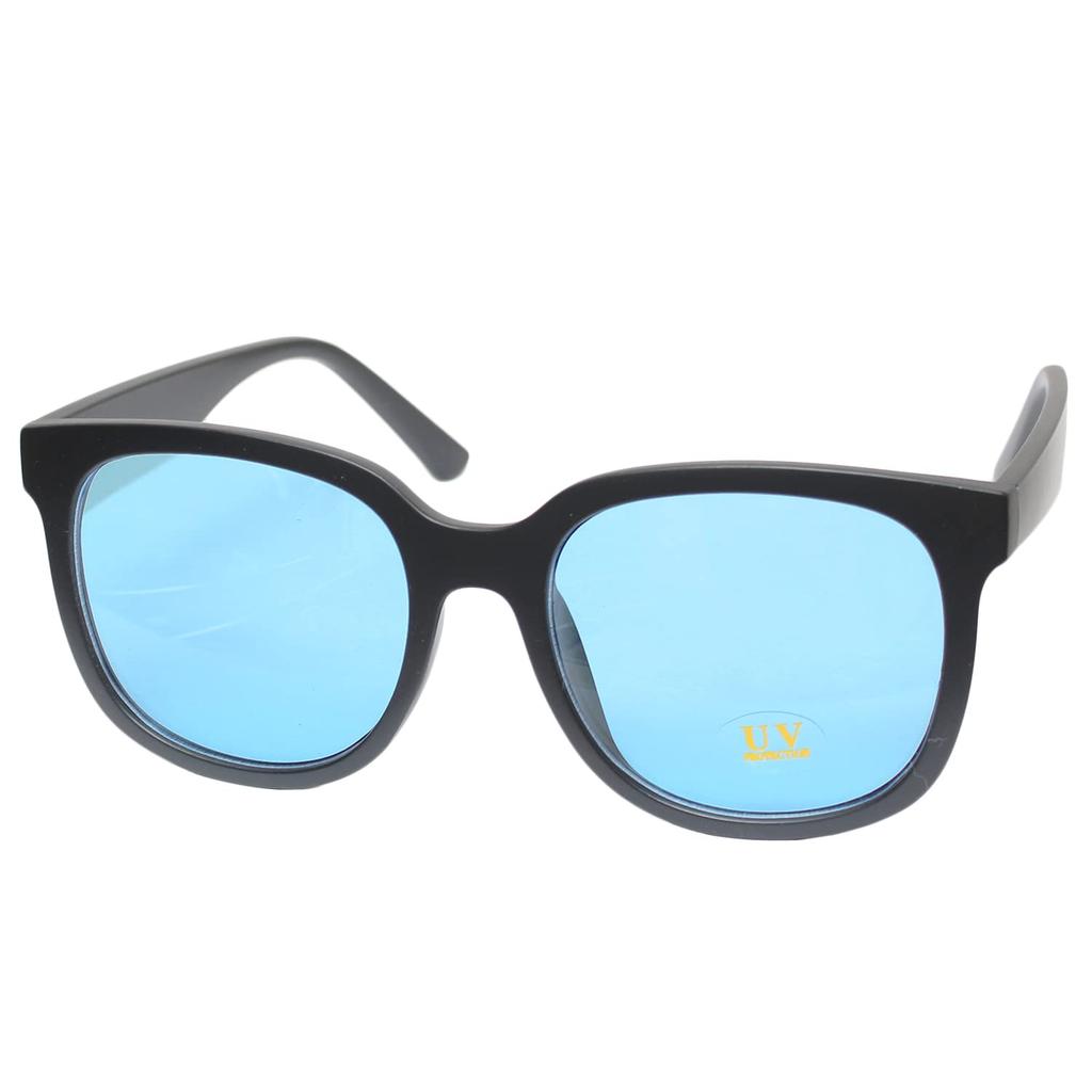 Big Frame Wellington Sunglasses UV Protection Unisex F Black x Blue [One Colors] Men's (4)