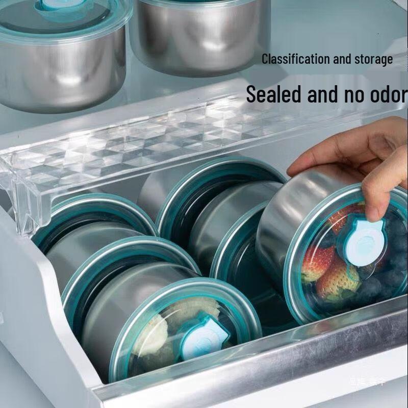 Stainless Steel Airtight Food Storage Container with Lid - Round Picnic & Lunch Box