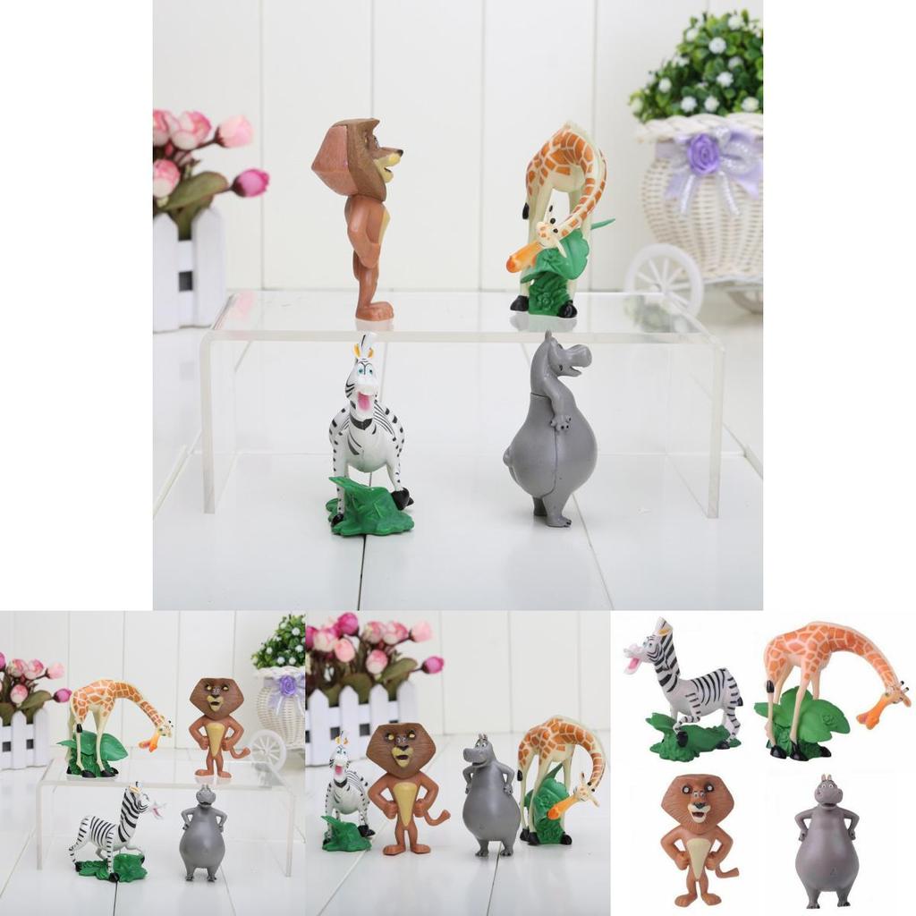 Decorate With Madagascar Movie Action Figures Character-like Dolls For Ornament Safe Pvc Material