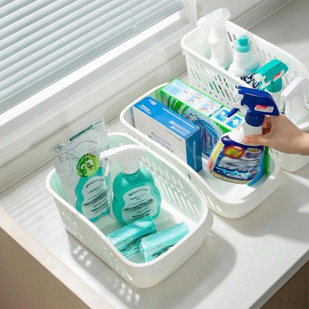 1 Stück Kunststoff Schrank Aufbewahrungsbox, Küchenspüle Untergestell Organizer Korb mit Rädern zur Aufbewahrung kleiner Gegenstände