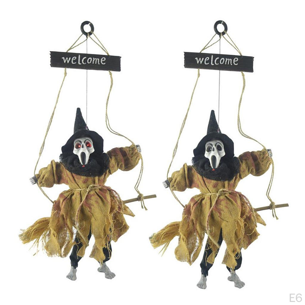 Broom Witch And Creepy Sound Halloween Prop Decor