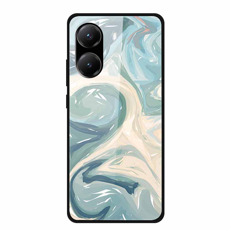 Tempered Glass Case For Poco X7 Pro Back Cover PC Hard Shockproof Cases for Xiaomi PocoX7 Pro Funda Marble Texture Fashion Coque
