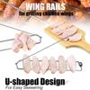 2/4Pcs Clamping Wing Rails for Grilling Chicken Wings, Flat Chicken Wing Fork, BBQ Grilling Tools Set