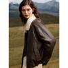 ELLE Women's Plush Collar Faux Leather Jacket