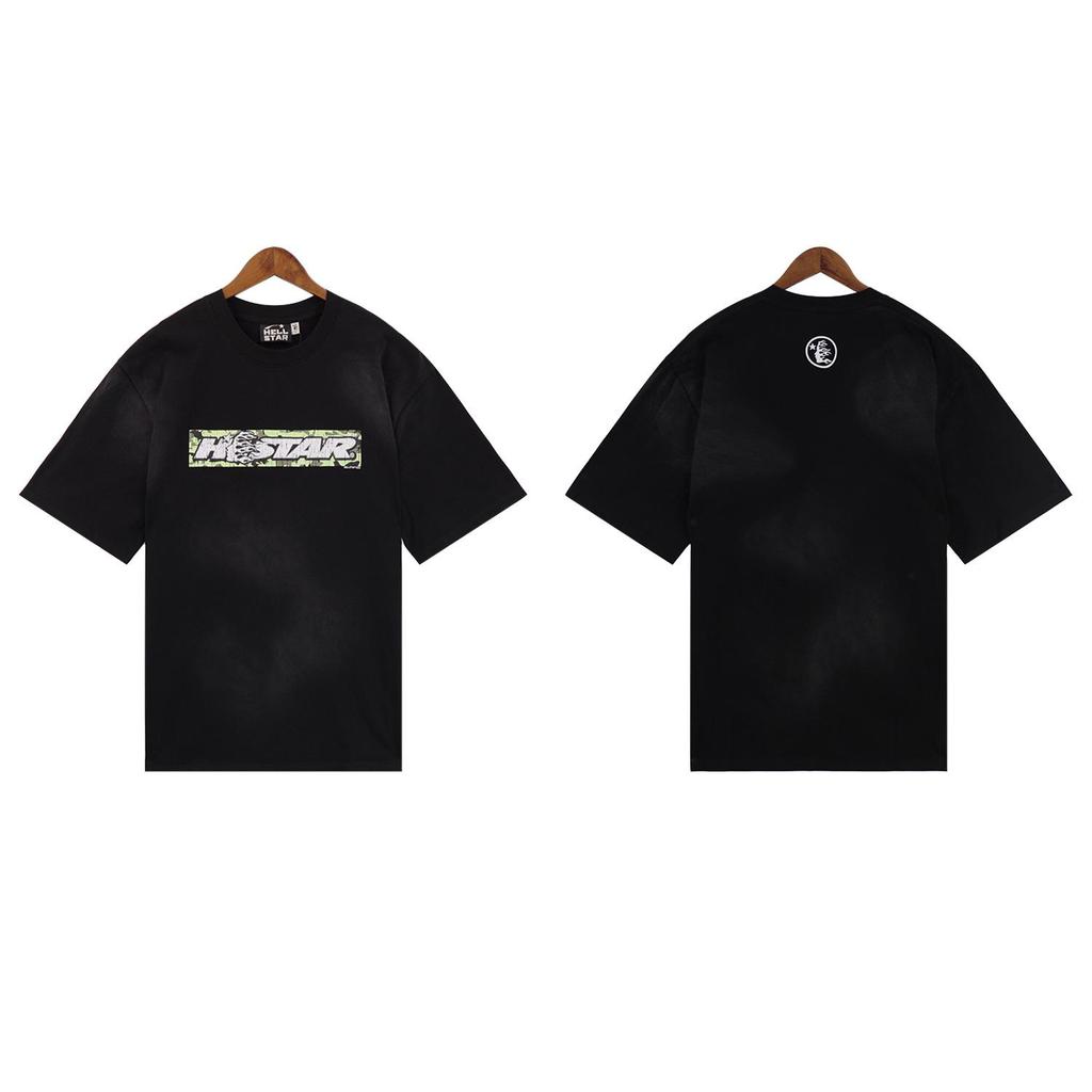 Hellstar Print Retro American Logo Hooded Sweatshirt