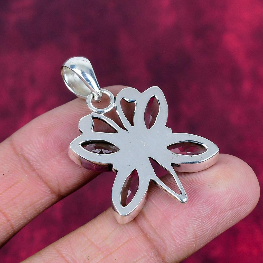 White Topaz 925 Solid Sterling Silver Pendant, Handmade Gemstone Jewelry Pendant For Memorial Day