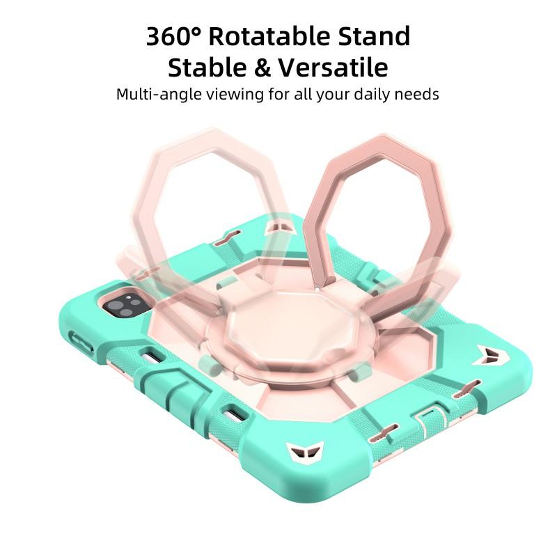 360 Rotating Stand Case IPad Pro 11 Inch M4/M5 2-in-1 Shockproof PC Silicone Cover