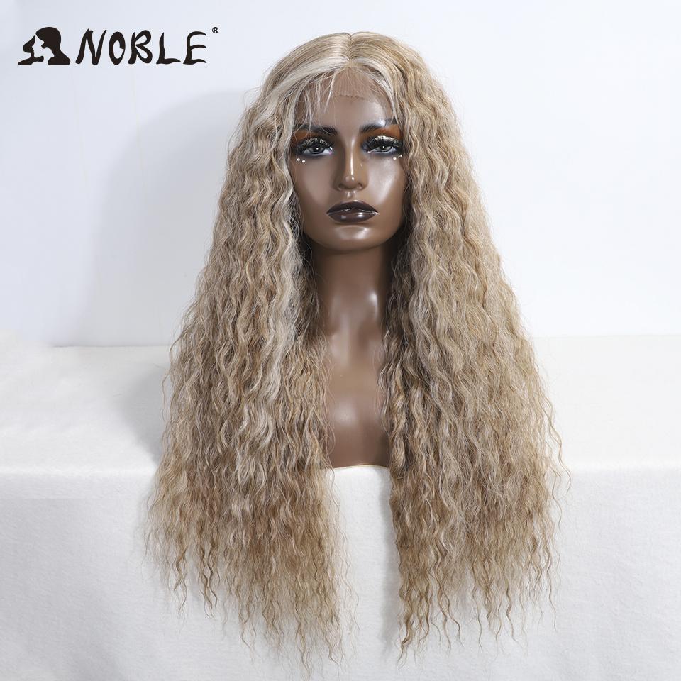 Noble Lace Front Wig Cosplay Curly Wig 30 Inch Lace Part Wig Baby Hair Lace Wig For Women Blonde Wig Synthetic Lace Front Wig