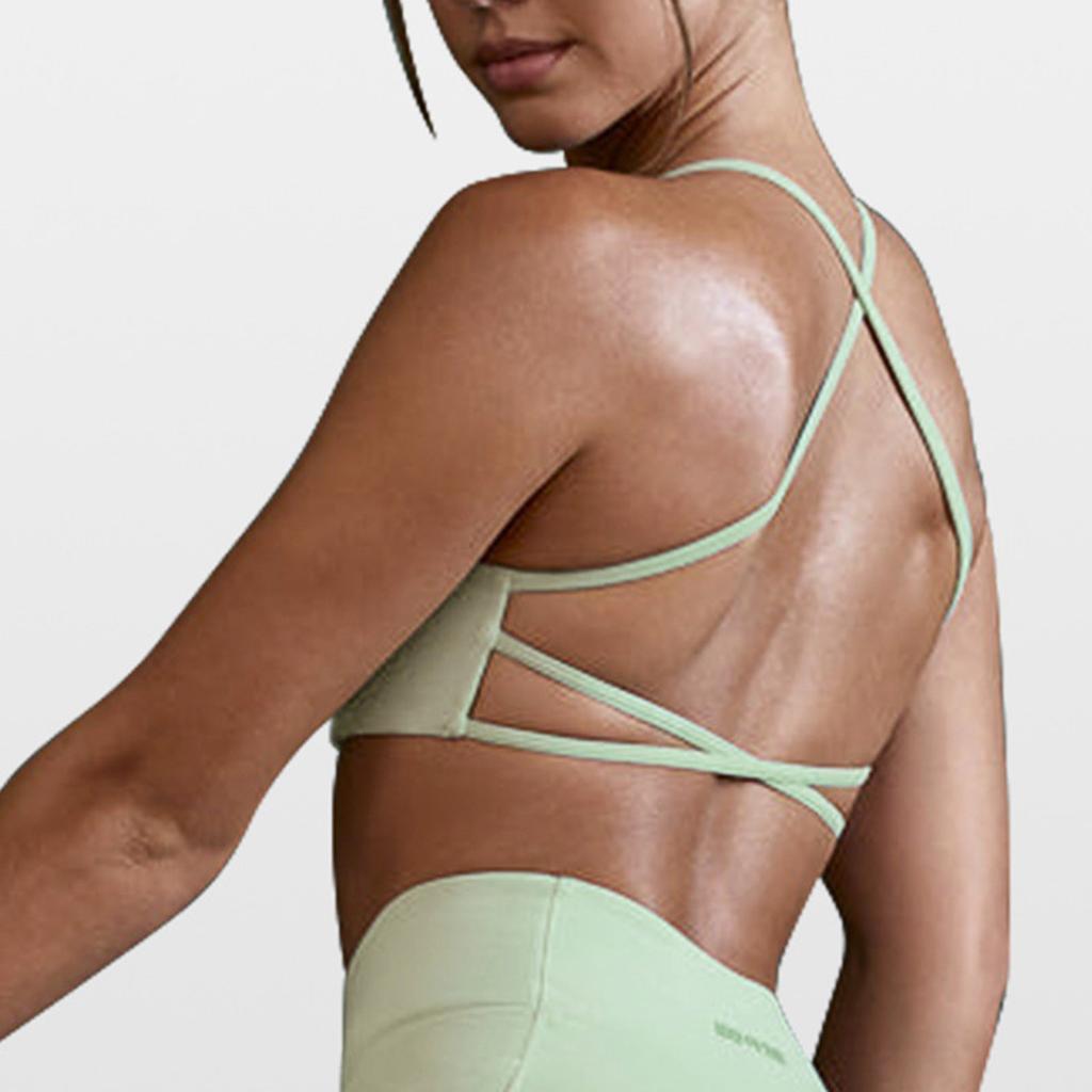 Women's Sports Bra Padded Cross Back Backless Sports Bra For Yoga Fitness