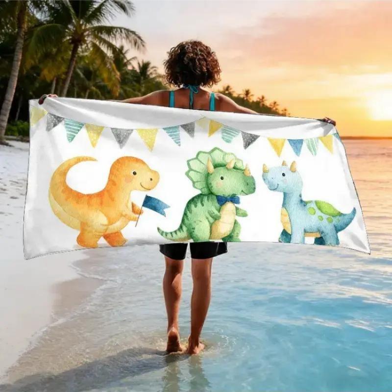 

1pc Dinosaur Archaeology Theme Day Beach Towel, DIY Craft Festival Beach Towel, Soft, Absorbent, Quick-Drying, Dinosaur Era W30*H60(CM)