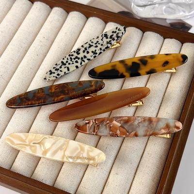 Retro Acetate Geometry Hairpin Leopard Hair Clip for Women Girls Sweet Colorful Barrettes    Bangs Clip Fashion Hair Accessories