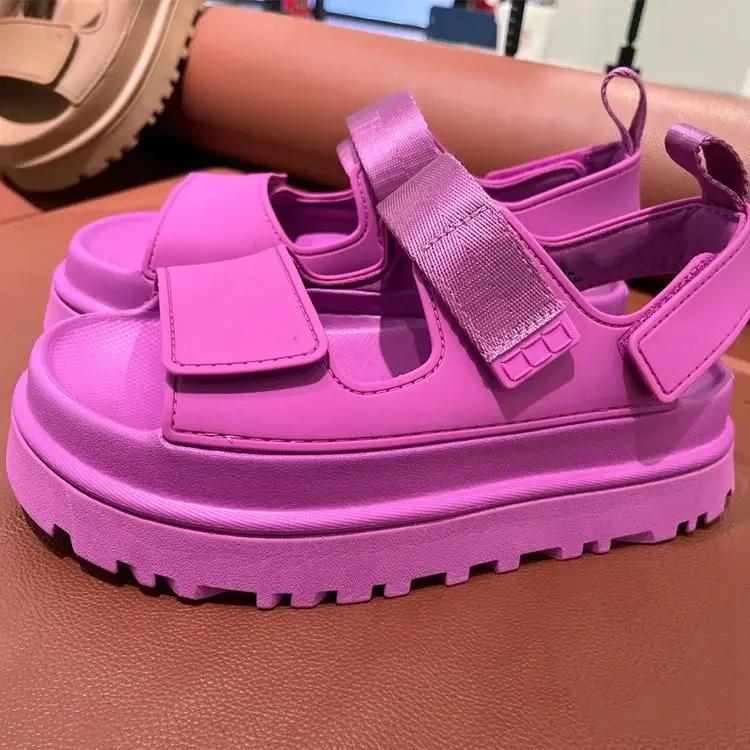 Römische Sandalen für Damen Astronomische Optische Schuhe Lässig Bequem Dicke Sohle Höhenverstellbar Sommer Offene Zehenpartie Strandschuhe 38 pink