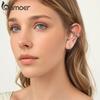 Bamoer 1PC Bowknot Ear Cuff White Gold Plated Clip Earrings for Women Wedding Party Daily Jewelry Gifts
