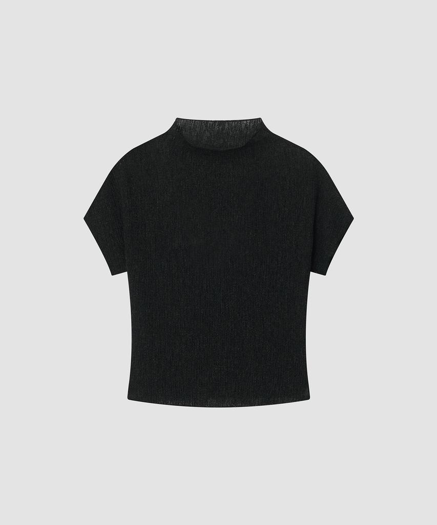 Deolil Wavy Linen Tee_Black