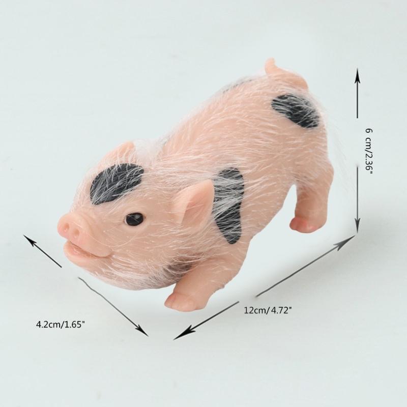 Mini Pig Figure Toy Cute Simulation Soft Silicone Animal Toy Kids Room Decors Reborns Pig Parenting Gift