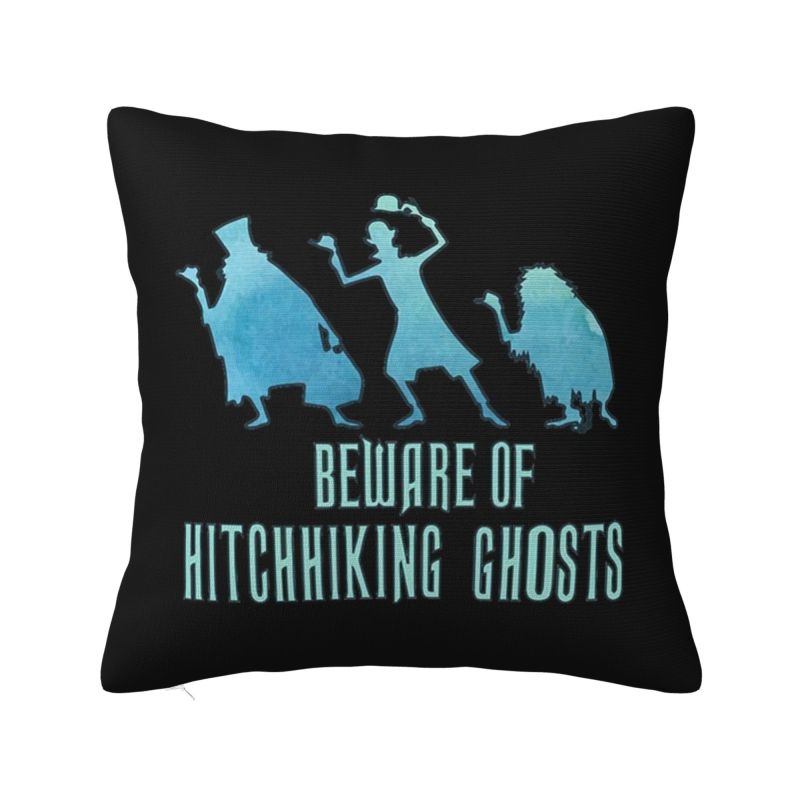Happy Haunts Pillow Case 45x45cm Decor Home Haunted Mansion Grim Grinning Ghost Luxury Cushion Cover Velvet Pillowcase