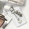 1pc Heart-shaped bus card holder with keychain, Office and schoo lID Protective Sleeve, Protect your bank card and IDProtected from da
