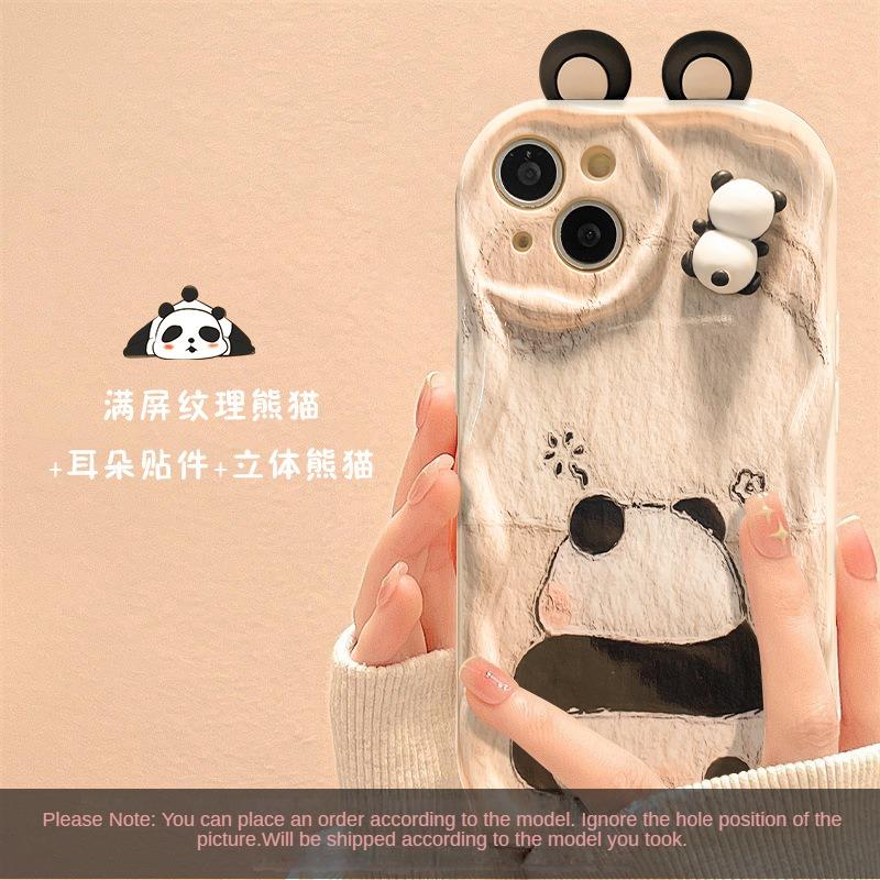 

Мягкий чехол для телефона Simple Couples Cartoon Cute 3D Doll Panda для iPhone 13 12 Mini 15 14 11 Pro Max 7 8 6 Plus SE iPhone 15 Pro Max