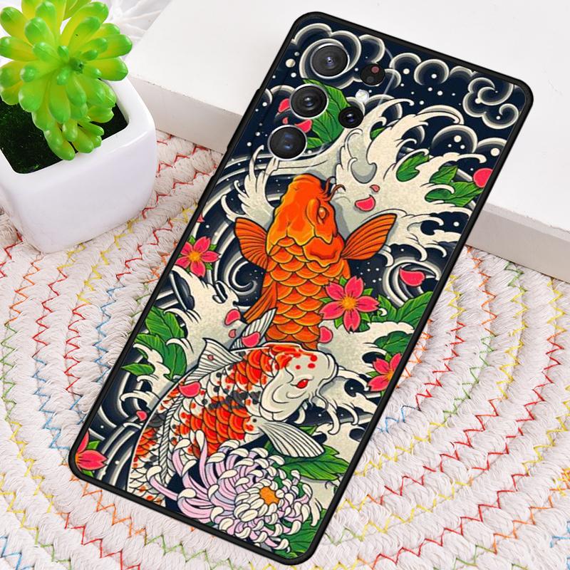 Japanisches Koi Silikon Handyhülle Für Samsung Galaxy note 10 pro S26 S25 S24 S23 S22 S21 Plus S25Ultra Capa Cover