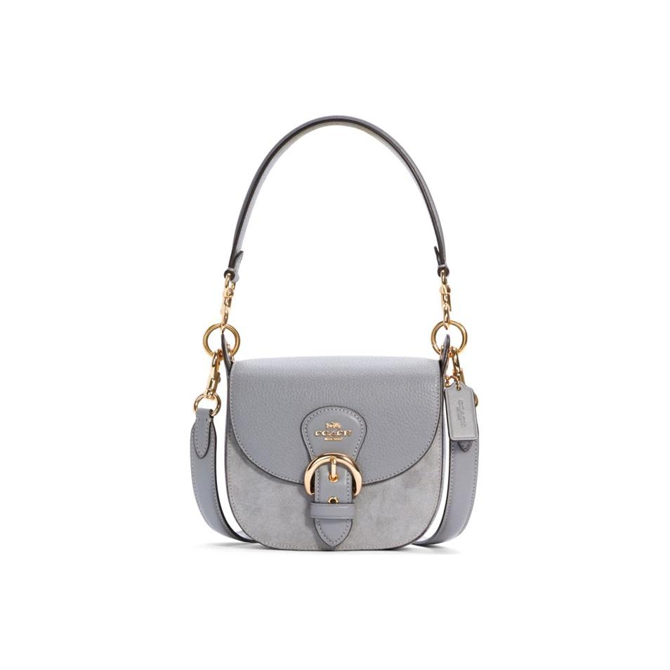 

Coach Kleo 17 Classic Leather Saddle Bag Women Handbags Blue Gray C5687-IMGRT Basic Set (Bag+Dust Bag)