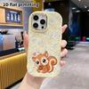 Phone Case: 2D Flat Design Suitable for iPhone 18, 17, 16, 15, 14, 13 Pro Protective Case, Couple Style, Hugging Little Squirrel with Acorn, Christmas