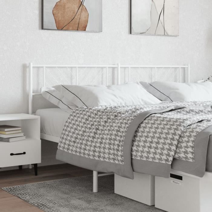 VidaXL White Metal Headboard 193 Cm 372265