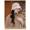 Women S Vintage Bowknot Bucket Hat Warm Fall Winter Elegant Face Slimming Hat