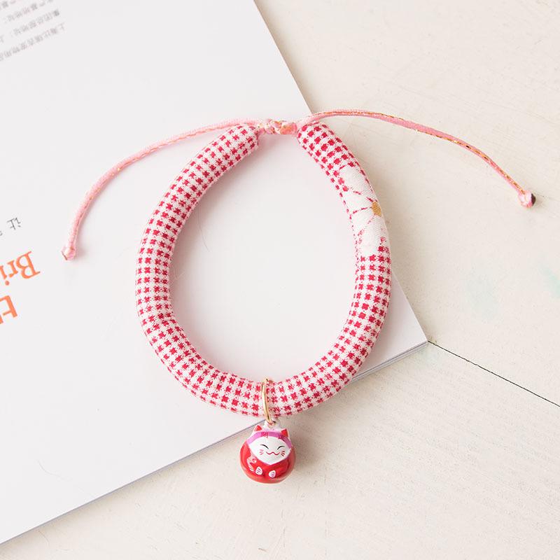 Japanese Japanese Zephyr Pet Collar Cute Little Strawberry Bells Cute Adjustable Accessories Cat and Dog Supplies