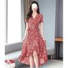Elegant Floral Red Dress for Plus Size Women - Spring/Summer Collection