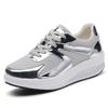 Shiny Casual Sneakers for Women Thick-soled Platform Shoes Fashionable Student Shoes