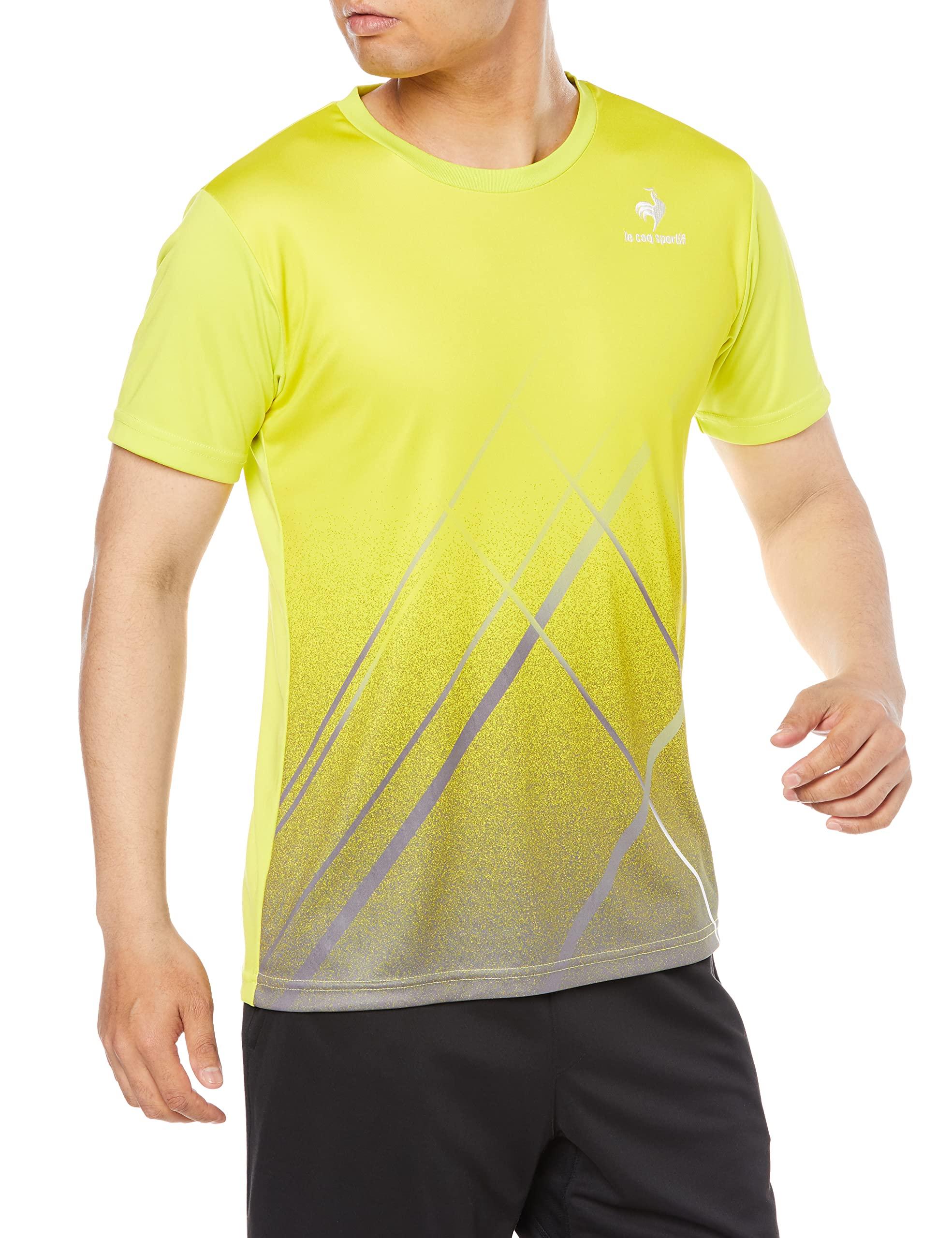 

Теннисный свитшот с коротким рукавом Coq Quick UV GYW O [Le Sportif], Футболка, Впитывающий влагу, Быстросохнущий, Эластичный, Защита, UPF30, Мужской,