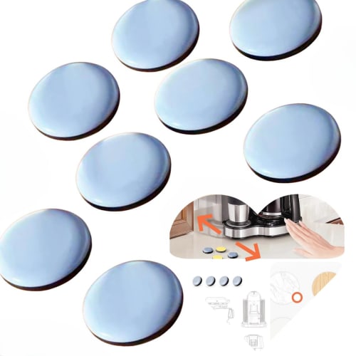 Secchuu Kitchen Appliance Sliders, Furniture Sliders, Furniture Pads, Scratch-Resistant, Sound-Dampening, Round, Adhesive, Easy Movement, Set of 8 (25