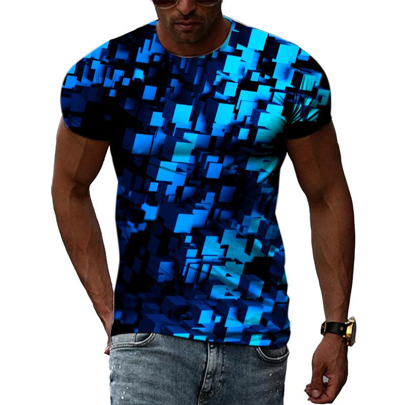 Men's Fashion 3D Digital Printing Planet Trendy Short Sleeve T-shirt Summer Men's Wear Shirt