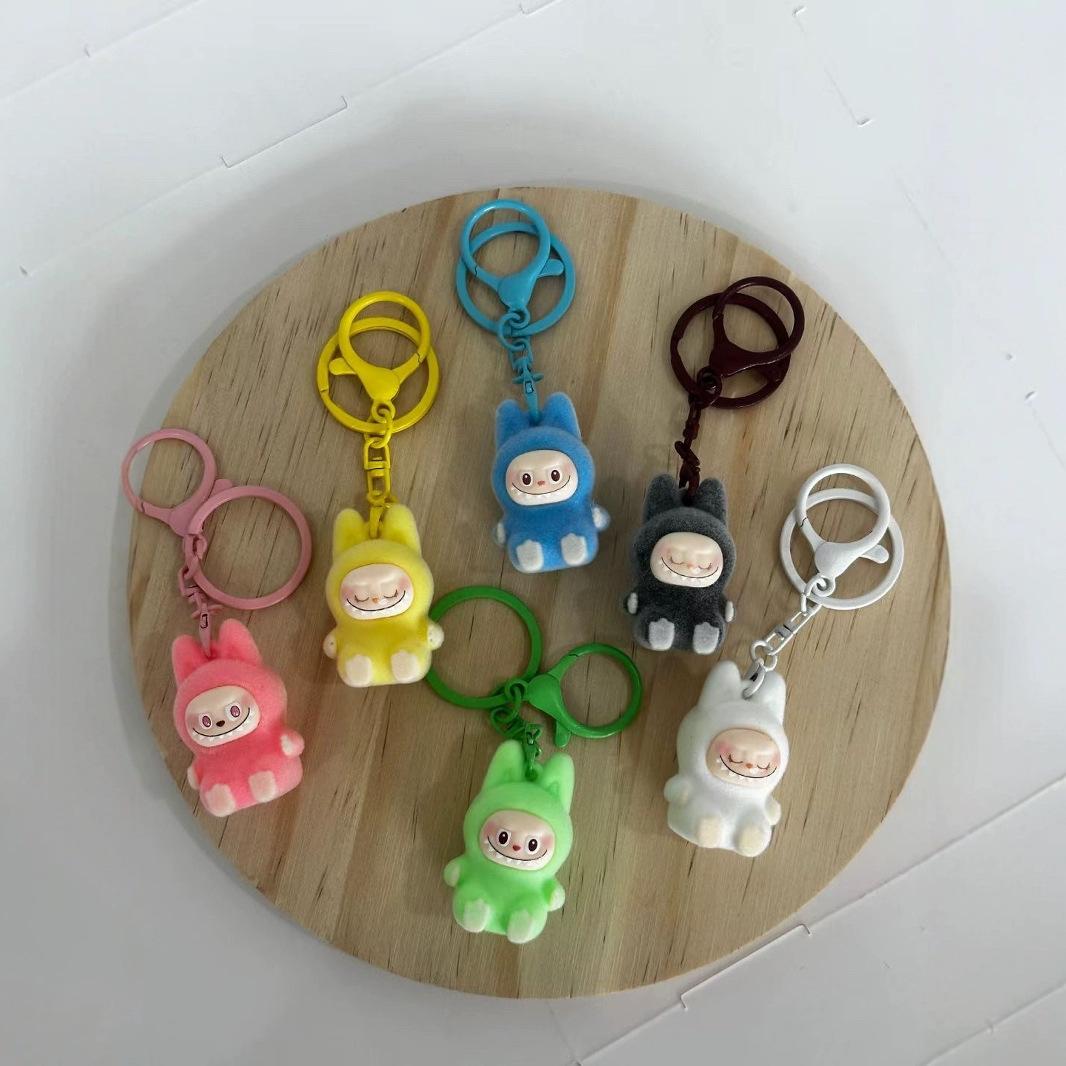 

Макаронный цвет Нежный и милый Флисовый трехмерный кукольный рюкзак Подвеска Брелок Книжка для карточек розовый