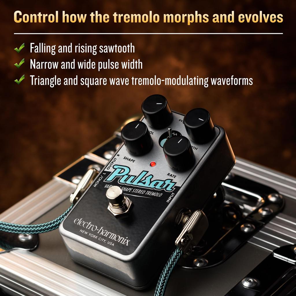 Nano Pulsar Variable Shape Stereo Tremolo Guitar Effect Pedal ELECTRO-HARMONIX
