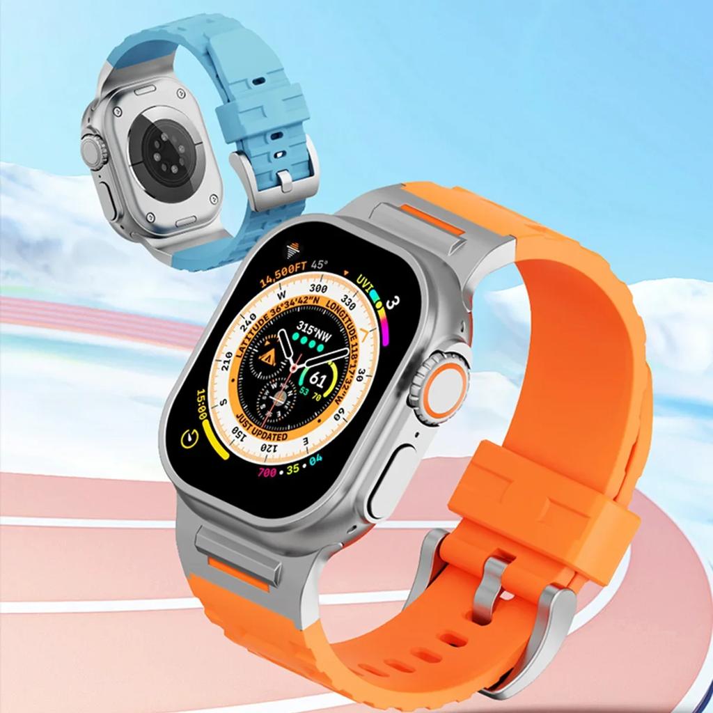 HOT Sport Band for Apple Watch Ultra 3/2 49mm S11 10 9 8 7 46mm 45mm Soft Silicone Bracelet for iWatch6 5 4 Se 44mm Correa Strap
