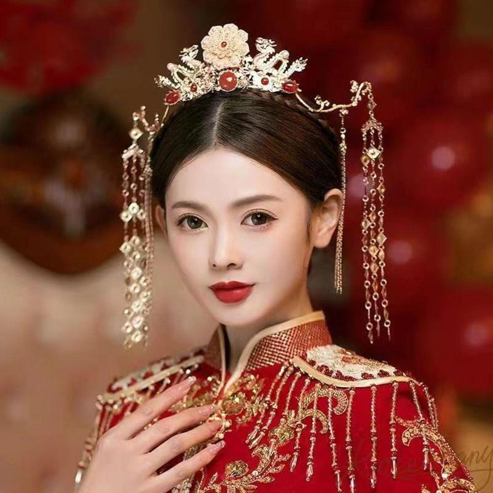 Ancient Royal Hanfu Hair Crown New Chinese Style Bride Coronet  Photography Prop